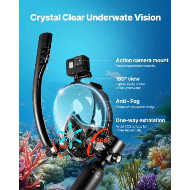 VEVOR Σετ Κατάδυσης 0.5L με Μάσκα Snorkel QSYQP05L1GYQ5YQU4V0