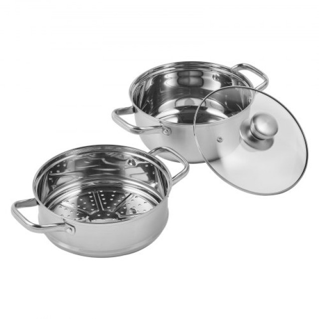 VEVOR Κατσαρόλα Ατμού 22cm με Καπάκι για Όλες τις Εστίες  DCZG22CM0000ZMOIHV0
