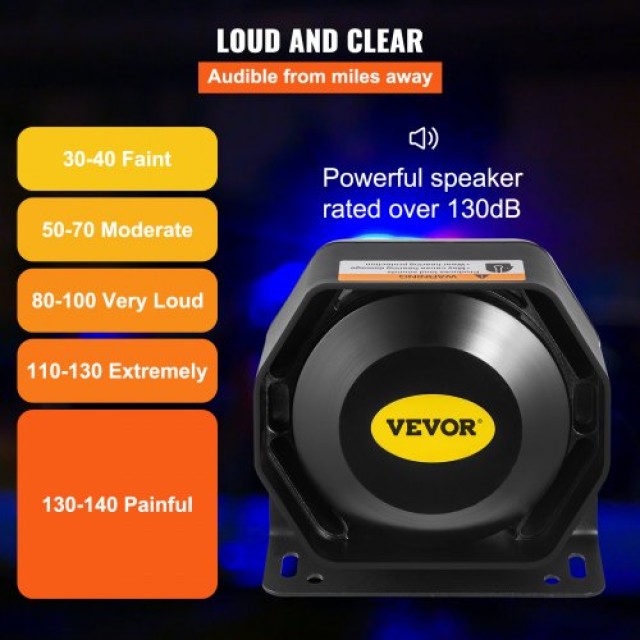 Σύστημα Σειρήνας VEVOR 400W με 8 Ήχους και Μικρόφωνο  400WCZHHQLZLB0001V0