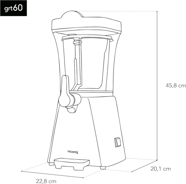 Μηχανή για Γρανίτα 1L 20W - Μαύρο GRT60 H.Koenig
