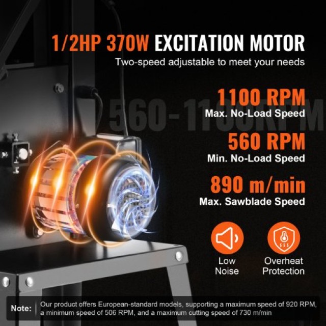VEVOR Πριόνι Ταινίας με Βάση 370W Διπλής Ταχύτητας 9.65  MCQGDJT100...