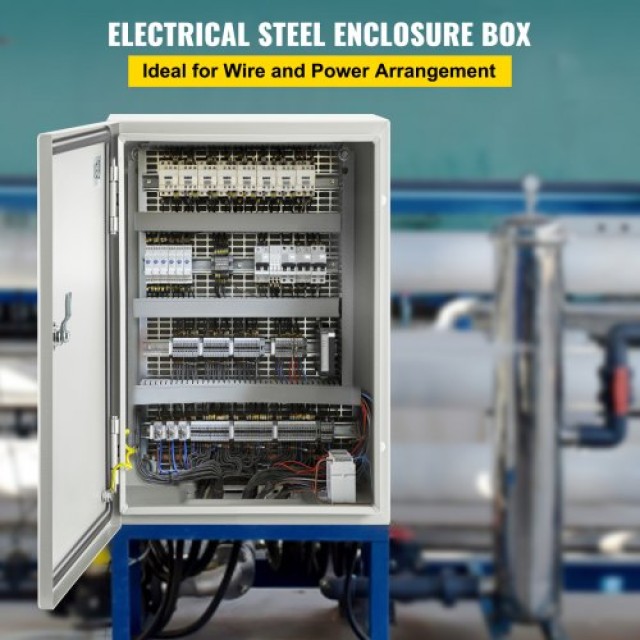 VEVOR  Ατσάλινο Κουτί NEMA 4X 12x8x6, IP66 Αδιάβροχο & Ανθεκτικό στη Σκόνη, με Πλάκα Στήριξης DQXJSTCFS30X20X15V0