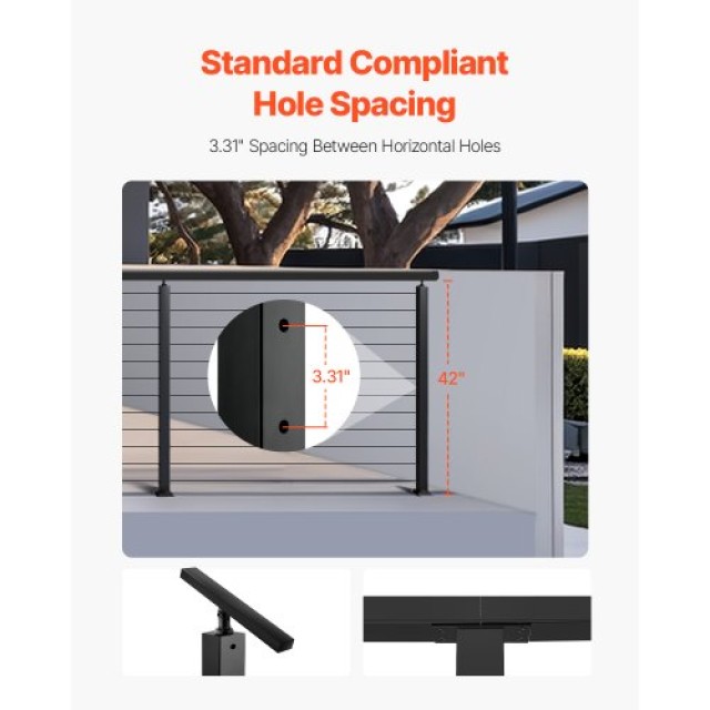 VEVOR Κολόνα Κάγκελου Οριζόντιας Οπής 42x2x2 4JZLGZXHS106URZU0001V0 VEVOR Κολόνα Κάγκελου Οριζόντιας Οπής 42x2x2 4JZLGZXHS106URZU0001V0