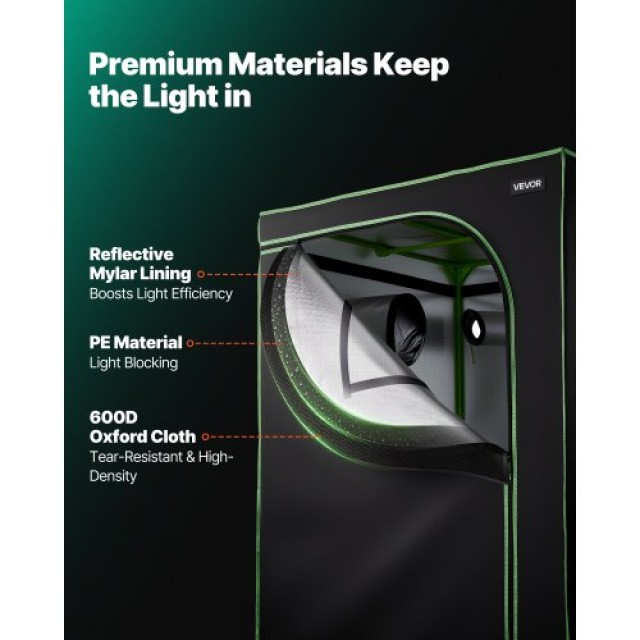 VEVOR Εσωτερική Σκηνή Καλλιέργειας, 100 x 100 x 200 cm, 600D Υψηλής... VEVOR Εσωτερική Σκηνή Καλλιέργειας, 100 x 100 x 200 cm, 600D Υψηλής...