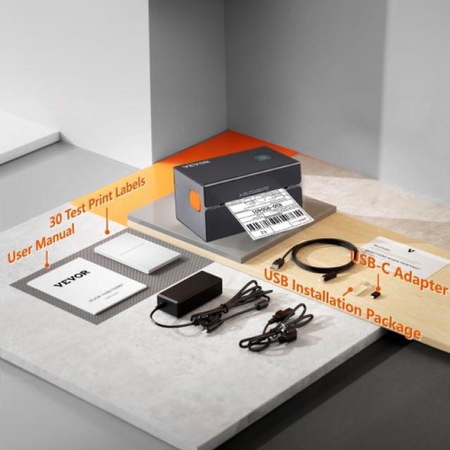 Εκτυπωτής Θερμικών Ετικετών VEVOR 300DPI, Bluetooth, Συμβατός με Amazon/eBay/Etsy, Μαύρο  YSBQDYJFTSYCLCFN0V2