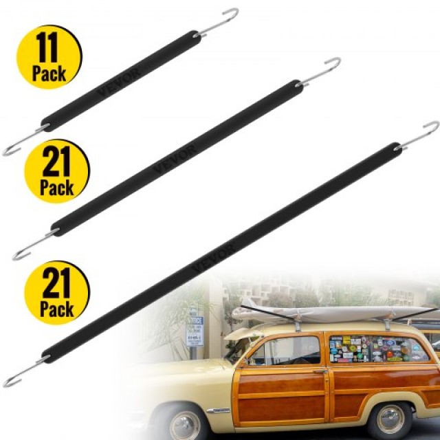 VEVOR Σετ Λαστιχένιων Ιμάντων με S Hooks, 11x9, 21x15, 21x21, Φυσικό Καουτσούκ για Εξωτερική Χρήση PBTCFSD1510PCGANAV0