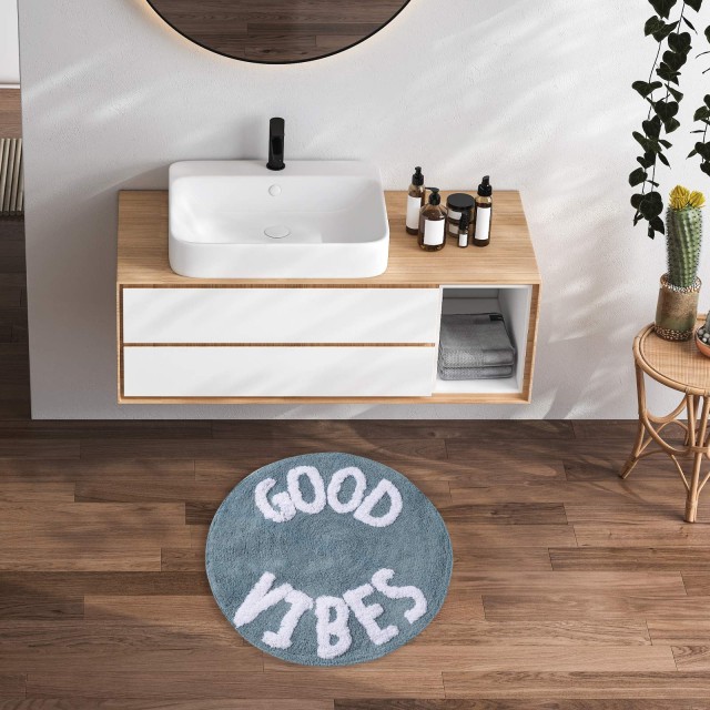 DAS HOME Ταπέτο Φ.60 0680 Γαλάζιο, Λευκό 420760900680