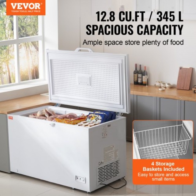 Καταψύκτης VEVOR 12.8 cu.ft / 345 L με 4 Αφαιρούμενα Καλάθια  JYLJ122CFTBS2VLR6V2