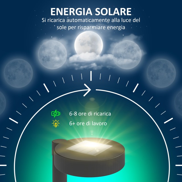 Outsunny Σετ 8 Ηλιακά Φωτιστικά LED 3000K, 12x10x46 εκ., Μαύρο B30-... Outsunny Σετ 8 Ηλιακά Φωτιστικά LED 3000K, 12x10x46 εκ., Μαύρο B30-...