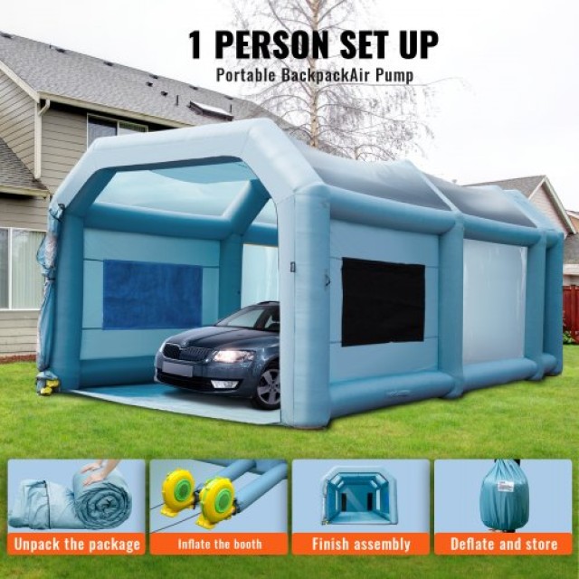 Φουσκωτή Καμπίνα Βαφής VEVOR 26x15x11ft με Φίλτρα & 2 Φυσητήρες  CQ...