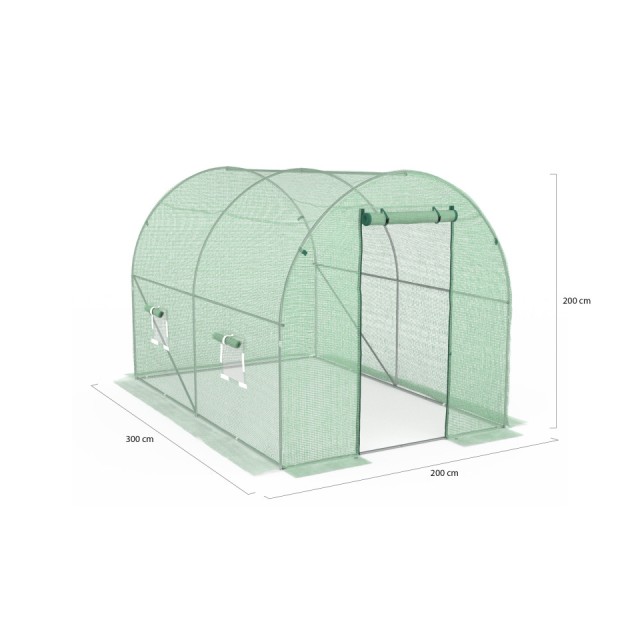 Θερμοκήπιο Κήπου 6m² με Ενισχυμένη Τέντα 130 gr/m² 3 x 2 x 2m 10060330 Jardikt