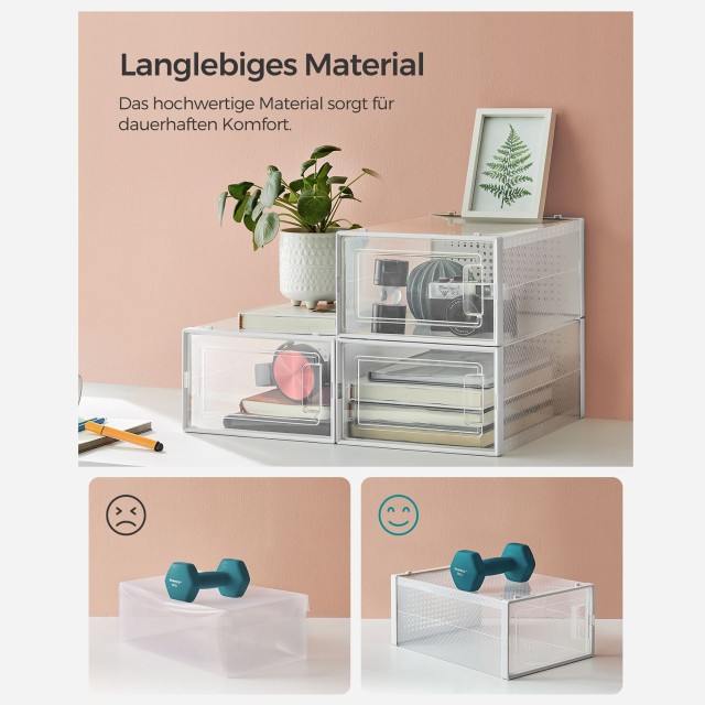 SONGMICS Κουτιά Αποθήκευσης Παπουτσιών  36 x 28 x 22 cm Μέγιστο  Μέ...