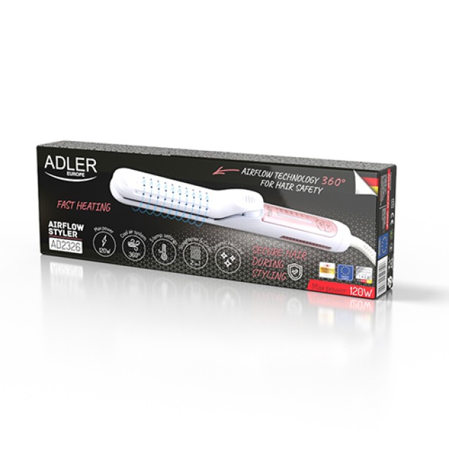 Adler Ισιωτική  Μαλλιών 2-σε-1 με Κεραμικές Επενδυμένες Πλάκες, Ακρ...