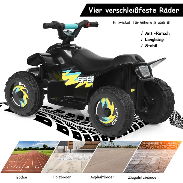 Costway  Ηλεκτρικό Παιδικό Quad με Επαναφορτιζόμενη Μπαταρία και Άνετο Κάθισμα για Αξέχαστες Παιδικές Αναμνήσεις TY327787DE-BK