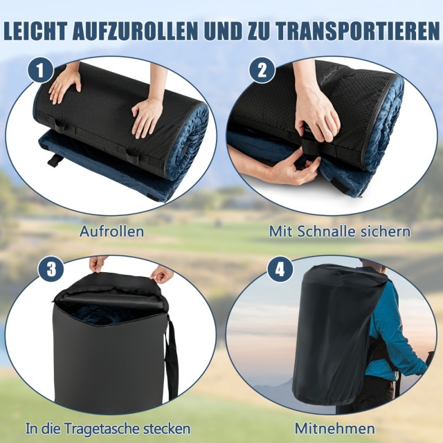 Costway  Άνετο και Πρακτικό Στρώμα Κάμπινγκ με Memory Foam και Αδιάβροχη Επένδυση Flannel NP10728NY