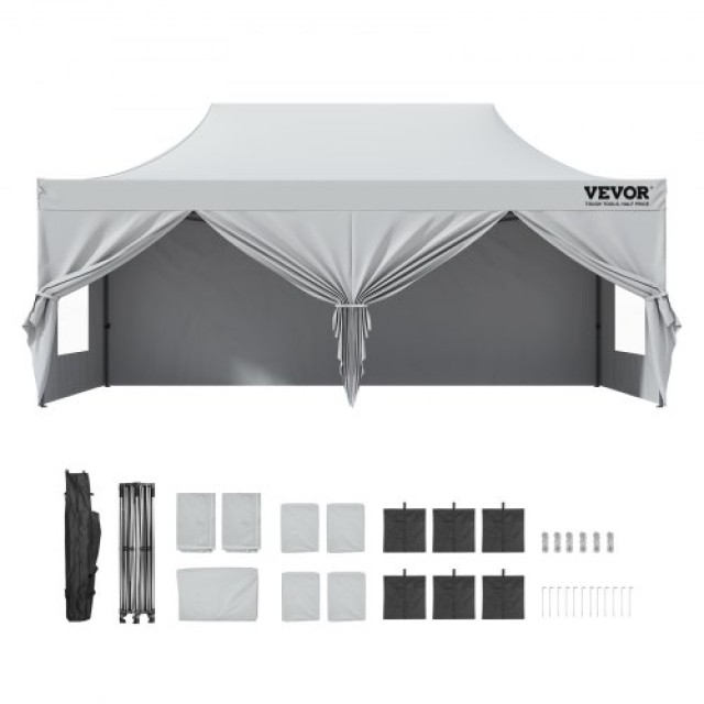 Τέντα VEVOR 10x20FT με Πλευρικά Τοιχώματα & Τσάντα Λευκή  DCSYPBS1020FTSS9LV0
