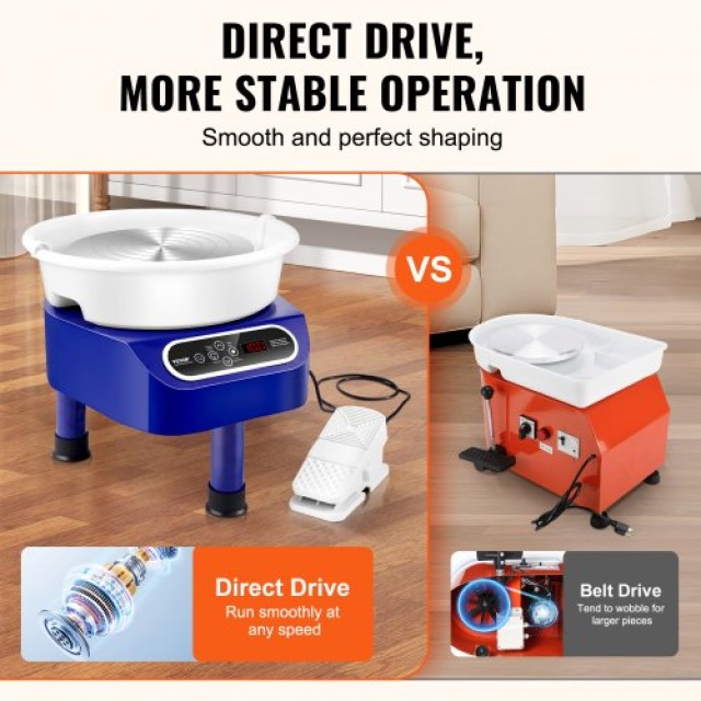Κεραμικός Τροχός VEVOR 11 με Πεντάλ & Οθόνη Αφής 450W Μπλε  ZQLPJSJS11YCPCHVVV2