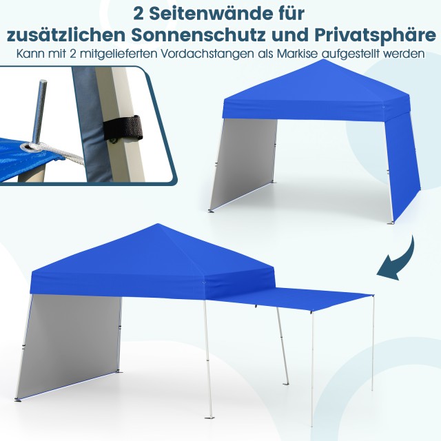 Costway Μετατρέψιμο Πτυσσόμενο Κιόσκι 430x280cm με Μπλε Τέντα NP125...