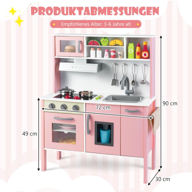 Costway Παιδική Κουζίνα Παιχνιδιού 72x30x90 εκ. με Αξεσουάρ για Παι... Costway Παιδική Κουζίνα Παιχνιδιού 72x30x90 εκ. με Αξεσουάρ για Παι...