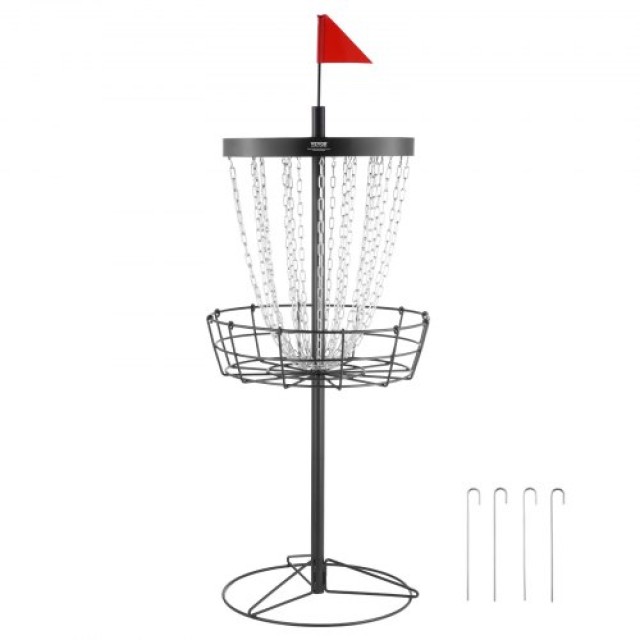 VEVOR Καλάθι Disc Golf, Φορητός Στόχος με 24 Αλυσίδες, Μαύρο  YDLSY...
