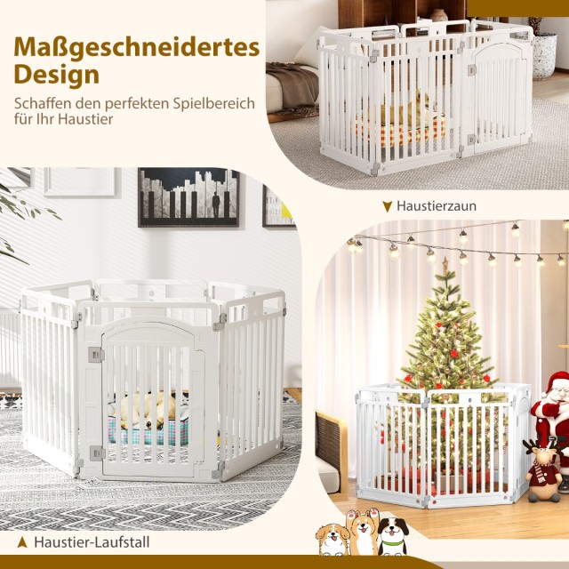 Costway Πτυσσόμενος Χώρος για Κουτάβια με 6 Πάνελ και Κλείδωμα Λευκ... Costway Πτυσσόμενος Χώρος για Κουτάβια με 6 Πάνελ και Κλείδωμα Λευκ...