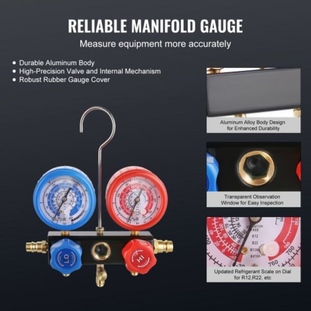 Σετ Αντλίας Κενού & Μετρητή VEVOR 1/4 HP HVAC 4 CFM KDZ4CFM180WA15... Σετ Αντλίας Κενού & Μετρητή VEVOR 1/4 HP HVAC 4 CFM KDZ4CFM180WA15...