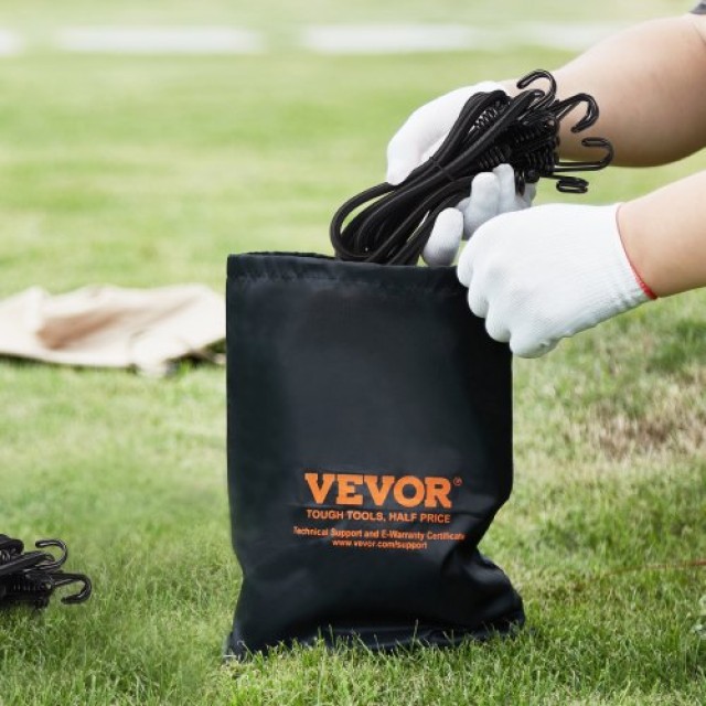 VEVOR  12 Τεμ. Ελαστικοί Ιμάντες με Γάντζους 32 Βαρέως Τύπου 8 mm Μαύροι DLKZDYXDGDGGKC54EV0