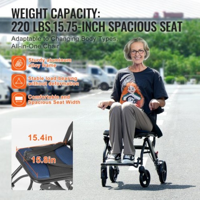 VEVOR Πτυσσόμενο Αμαξίδιο Αλουμινίου 15.75 220lbs  FWYSLYLHJ157O4N02V0