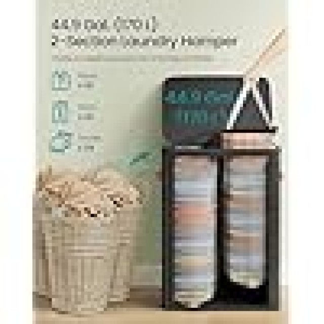 SONGMICS Καλάθι Ρούχων με Καπάκι και Χειρολαβές 56x40x75 εκ. LCB813B01
