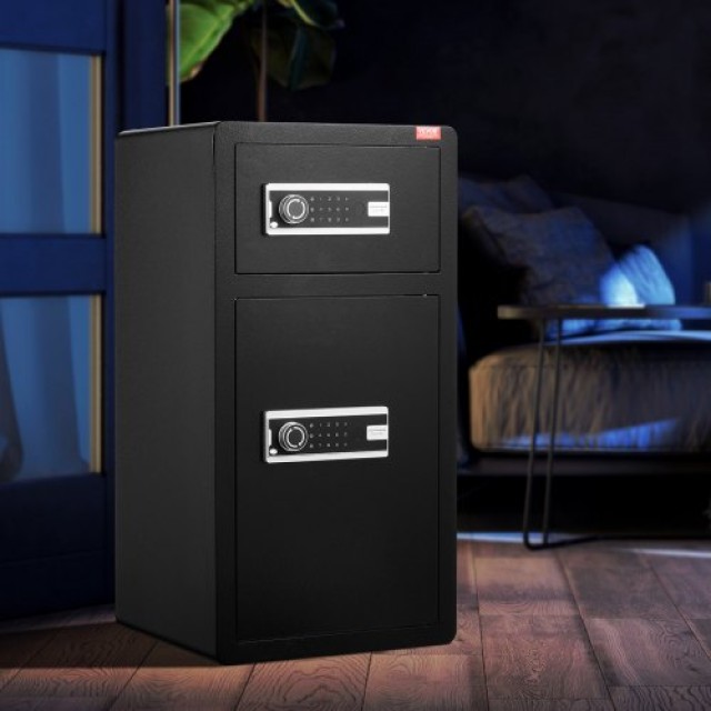 VEVOR Διπλή Πόρτα Χρηματοκιβώτιο 5.5 cu.ft με Κλειδαριά και Κωδικό Μαύρο  LMBXXLS5567CW705UV9
