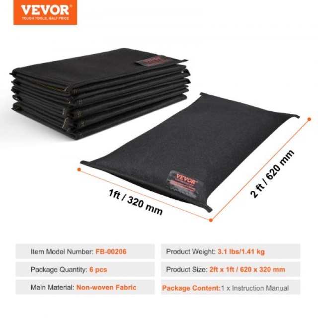 VEVOR Σακιά Αντιπλημμυρικής Προστασίας 6τμχ (2FT x 1in)  FXXSPZPZD2FTL3E0RV0