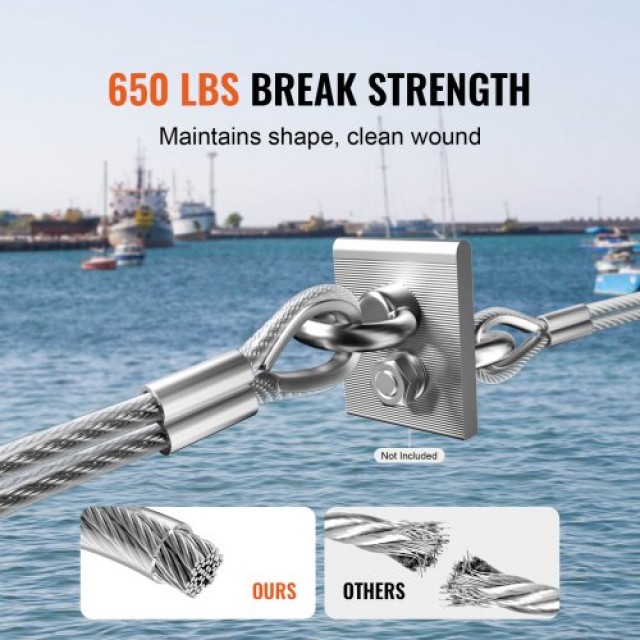 VEVOR  Καλώδιο Ανοξείδωτου Χάλυβα T304 1/8 7x7 100 ft για Κάγκελα PSGSSPS304182HJXJV0