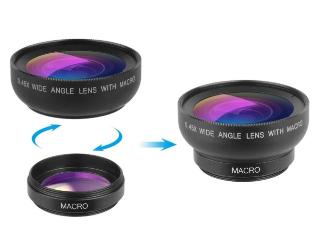Φακός για Smartphone 2 σε 1 0.45x 12.5x Macro με Κλιπ για την Κάμερα 5907451352137 VERK GROUP