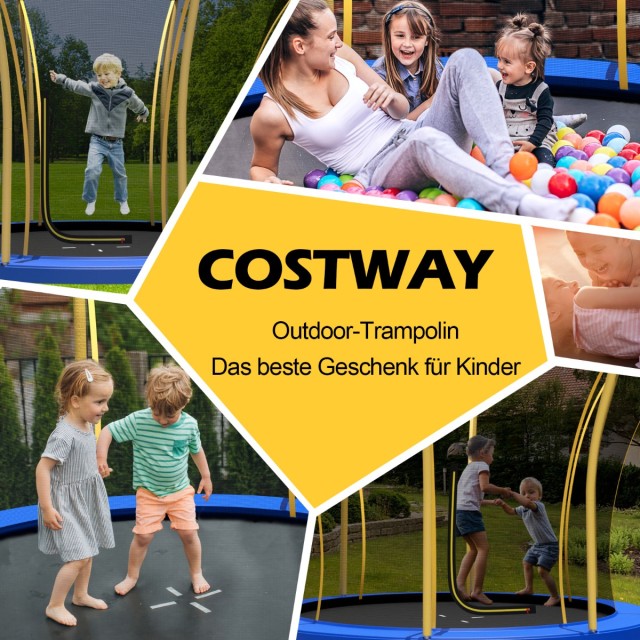 Costway Εξωτερικό Τραμπολίνο με Μοναδικό Σχήμα Λουλουδιού και Υψηλή...