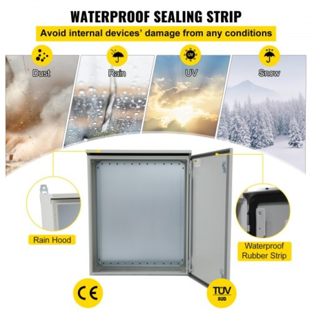 Ηλεκτρικό Περίβλημα VEVOR 24 x 24 x 12, NEMA 4, IP65, Αδιάβροχο & Ανθεκτικό στη Σκόνη, από Χάλυβα, για Εξωτερική & Εσωτερική Χρήση  TUL60X60X30CMB2JPV0