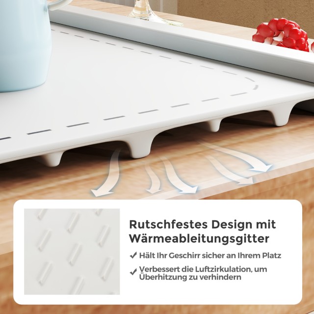 Costway Ηλεκτρικό Στρώμα Θέρμανσης Σιλικόνης για Τρόφιμα σε Λευκό Χ...