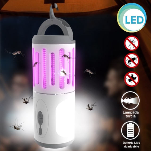 BAKAJI Ηλεκτρική Εντομοπαγίδα Λάμπα LED Κατασκήνωσης Αντικουνουπική Επαναφορτιζόμενη με USB 02012769