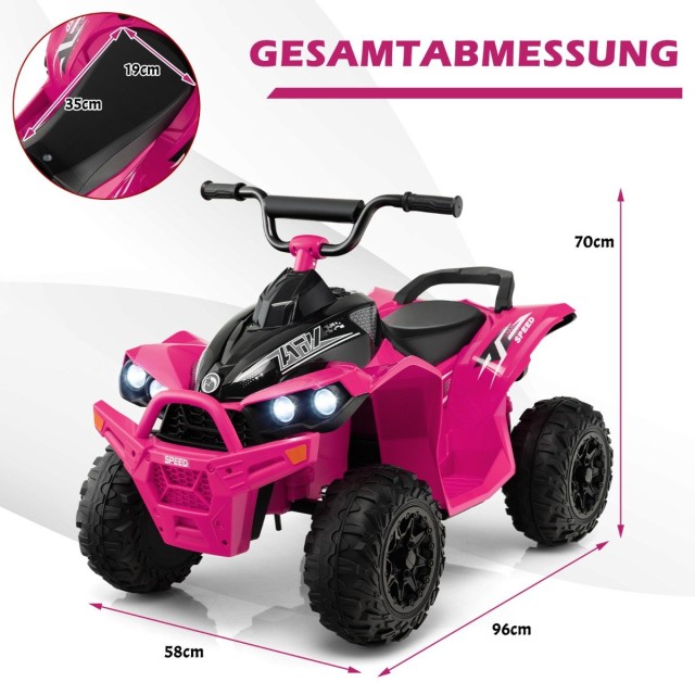 Costway  Παιδικό Quad Ηλεκτρικό Όχημα 4-8 Ετών με Ρεαλιστικό Σχεδια...