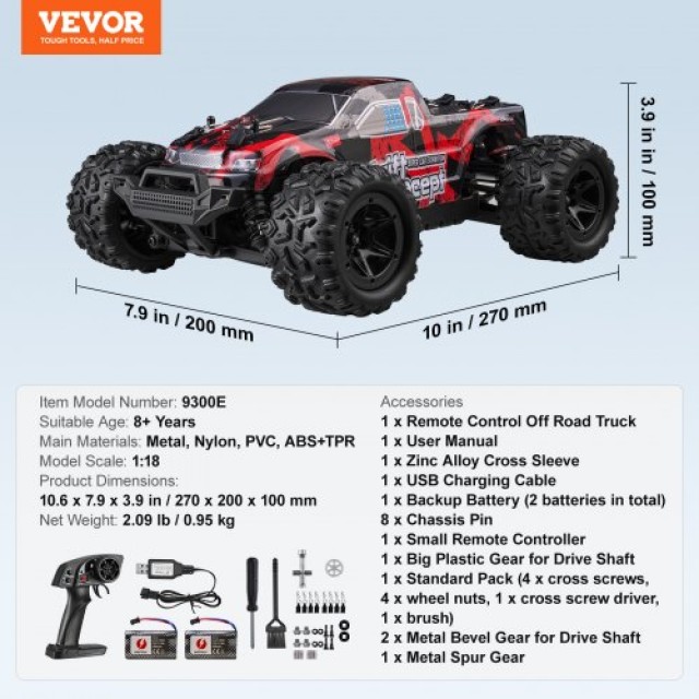 VEVOR  Αυτοκίνητο RC 1:18 4WD Εκτός Δρόμου  SQZQYKYYCYSD7NARLV9 VEVOR  Αυτοκίνητο RC 1:18 4WD Εκτός Δρόμου  SQZQYKYYCYSD7NARLV9