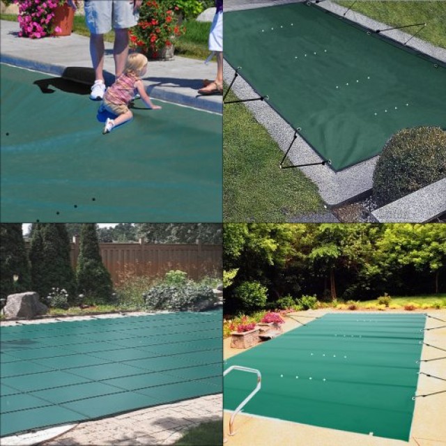Κάλυμμα Ασφαλείας Πισίνας VEVOR, 11.5x19.6 ft, Πράσινο PVC, Ορθογώνιο, Χειμερινή Προστασία  YYCM3.5MX6MGN0001V0