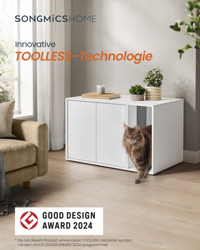 SONGMICS Κομψό Κουτί Απορριμμάτων Γάτας 80x50x53cm - Γρήγορη Συναρμ...