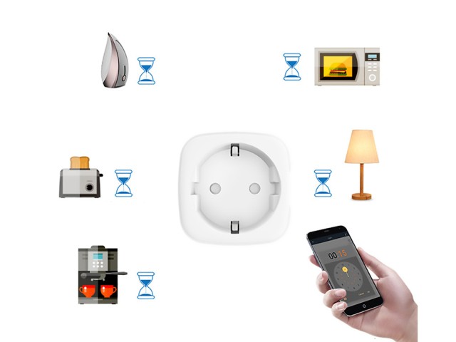 Πρίζα Smart WiFi με Χρονοδιακόπτη 16A – Συμβατή με Alexa & Google A...