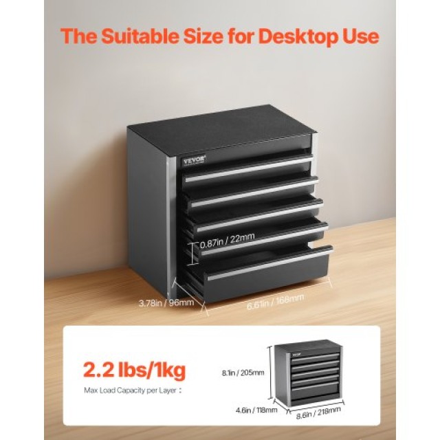 VEVOR Φορητή Μεταλλική Εργαλειοθήκη 8.6 ιντσών με 5 Συρτάρια CTSBXS... VEVOR Φορητή Μεταλλική Εργαλειοθήκη 8.6 ιντσών με 5 Συρτάρια CTSBXS...