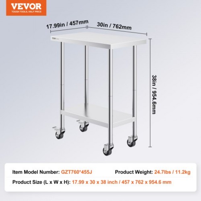 Επαγγελματικός Πάγκος VEVOR 76x46cm με Ρόδες  CFBXGGZTLCDJB9CR8V0