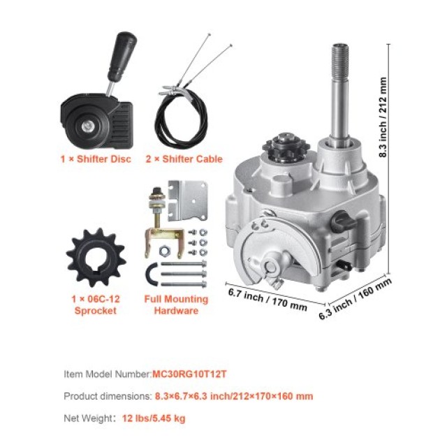 VEVOR  Συμπλέκτης Υψηλής Αντοχής 2300 RPM για Κινητήρα 2-7HP & Λειτουργία Αλλαγής  KDCLHQXLDCB30ZXG5V0