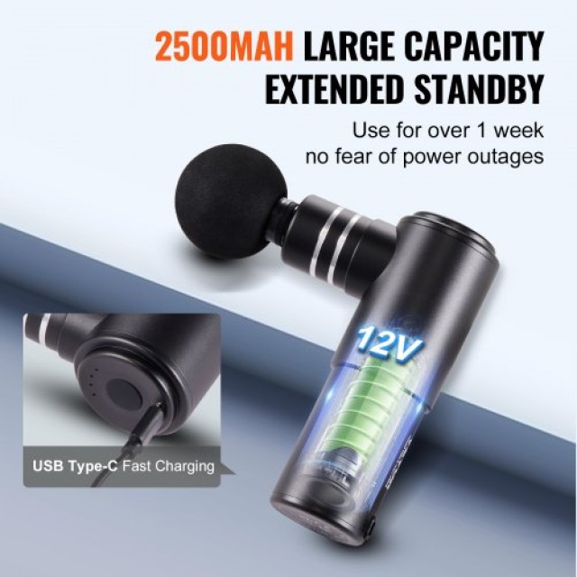 VEVOR Πιστόλι Μασάζ με 4 Ταχύτητες & 4 Κεφαλές  JMQ3200RPMTXDJ6WBV9