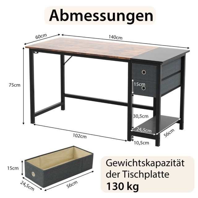 Costway  Ο απόλυτος γραφείο για το σπίτι με ρυθμιζόμενα συρτάρια κα...