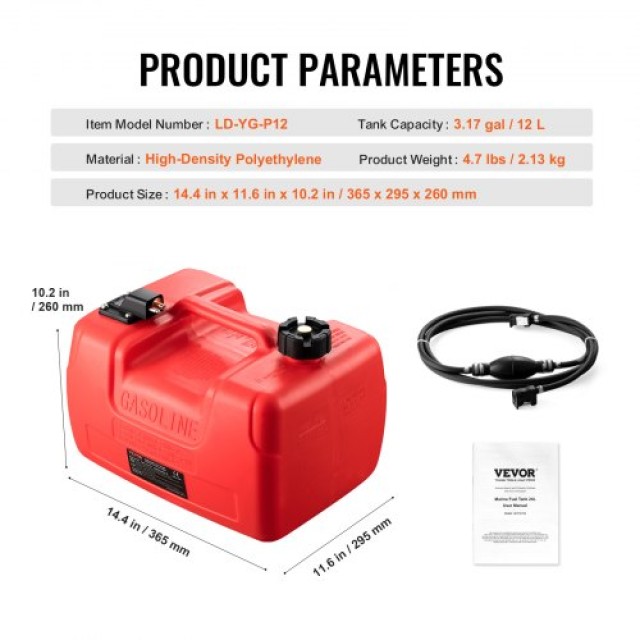 Φορητό Ρεζερβουάρ Καυσίμου 12L VEVOR για Σκάφη  CYCYXWS3GAL0FPMRNV0