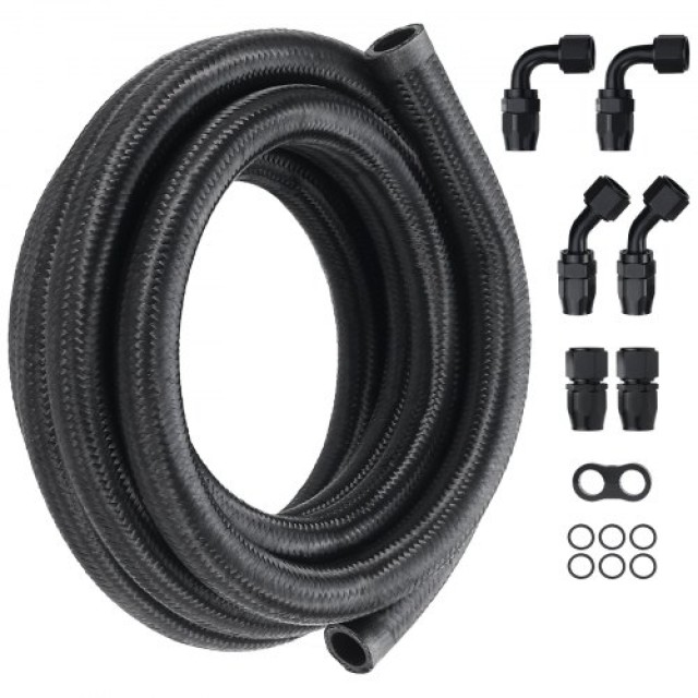 Σετ Σωλήνα Καυσίμου VEVOR 10AN, 10 FT, με 7 Προσαρμογείς, Μαύρο  QCYYRYRG7G200XFFSV0