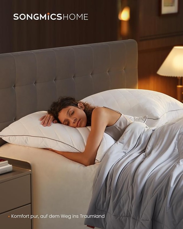 Σετ Μαξιλαριών SONGMICS HOME 80x80 εκ, Αναστρέψιμα, Λευκό Cloud 